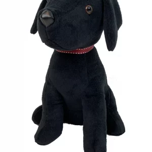 Door Stopper Furry Black Dog Soft Doorstop Novelty Animal