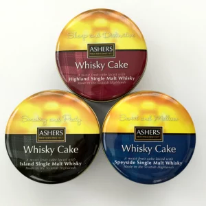 Scottish Malt Whisky Cakes Pack of 3 Highland Island Speyside Asher's Award Winning