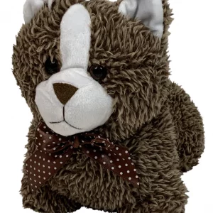 Door Stopper Soft Furry Cat Brown and White Novelty Animal