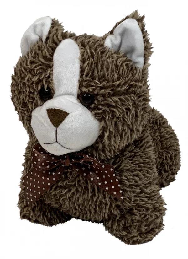 Door Stopper Soft Furry Cat Brown and White Novelty Animal
