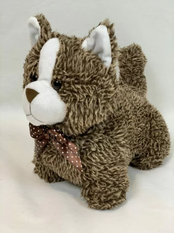Door Stopper Soft Furry Cat Brown and White Novelty Animal - Image 3