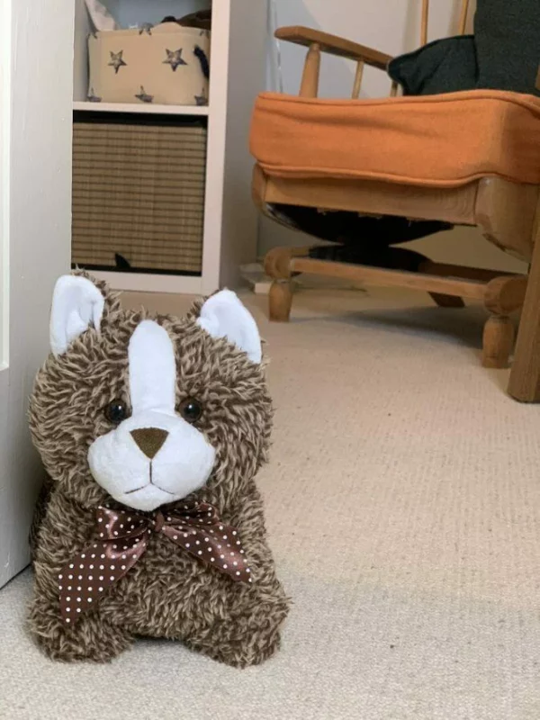 Door Stopper Soft Furry Cat Brown and White Novelty Animal - Image 2