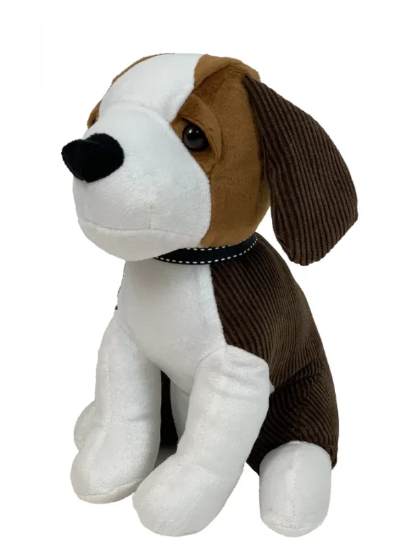 Door Stopper Furry Brown & White Beagle Dog Soft Doorstop Novelty Animal