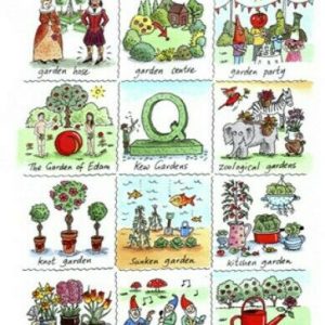 Tea Towel A Dictionary of Gardens Linen Union