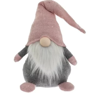 Door Stopper Pink & Grey Fluffy Gnome Gonk Doorstop with LED Lights Novelty