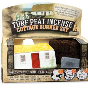 Ceramic Cottage Irish Turf Peat Incense Burner Set Boxed Novelty Ireland Gift
