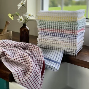 Tea Towels 100% Cotton Poli Dri Lamont Best Drying Cloth Set of 9 Assorted Colors