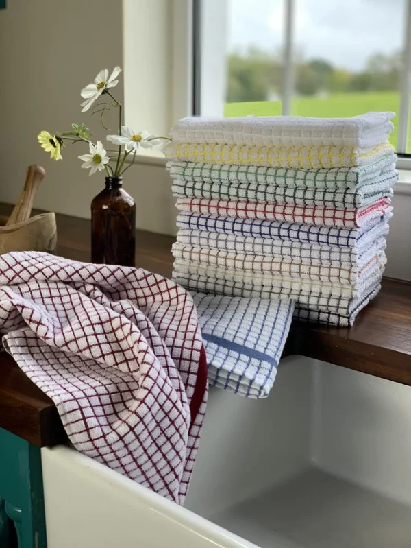 Tea Towels 100% Cotton Poli Dri Lamont Best Drying Cloth Set of 9 Assorted Colors